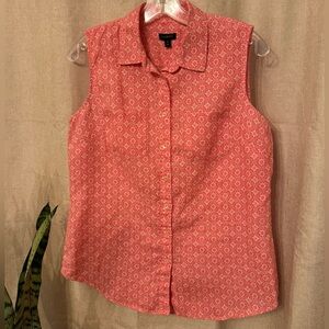 Talbots Pink Sleeveless Button-Up Top